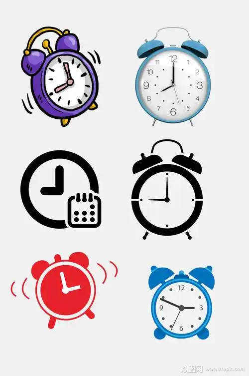 卡通闹钟时间创意免抠元素素材