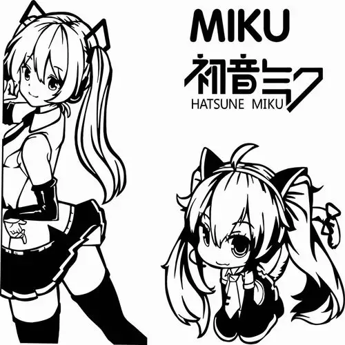 二次元动漫车贴机箱贴纸日式电脑主机墙贴防水软装墙贴