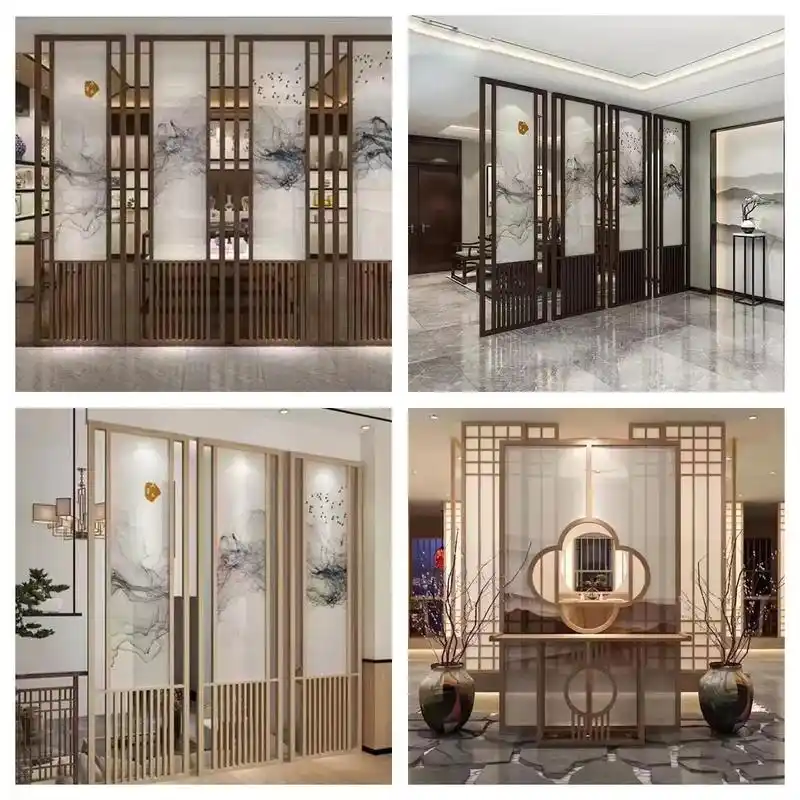 厂家新中式镂空不锈钢屏风隔断