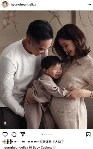 tvb演员岑丽香宣布怀二胎孕肚照曝光 晒与老公孩子合影好温馨