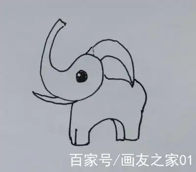 幼儿简笔画教程:教孩子用空心的6画一只小象