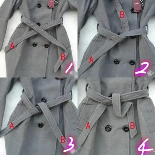 这种腰带蝴蝶结特别适合大衣腰带,并且操作非常简单,整体看起来也特别