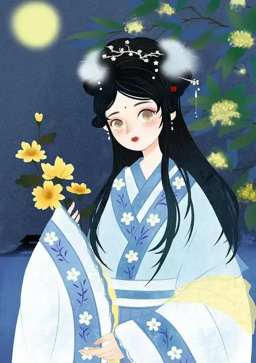 古风扁平人物插画