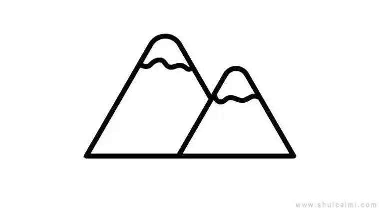 简笔画儿童雪山风景怎么画好看雪山简笔画教程画雪山的照片简笔画雪山