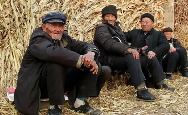 农村老人晒太阳最后一张四个老人的表情亮了