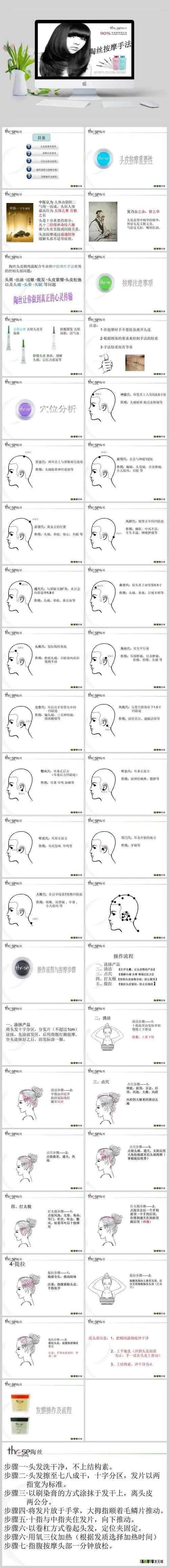 陶丝头皮按摩手法ppt模板