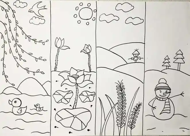 春夏秋冬的简笔画 春夏秋冬的画又简单又漂亮