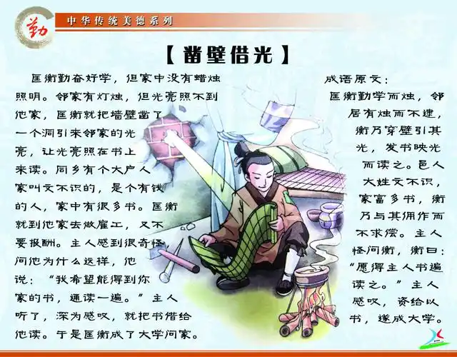 中华传统美德-凿壁借光