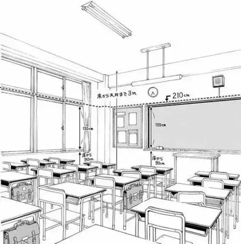 っ教室怎么画 教室简笔画漂亮卡通 - 水彩迷美术教室简笔画 简被