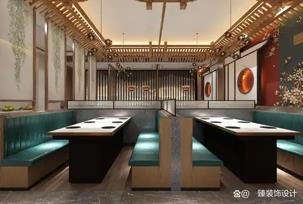 银川火锅店设计装修公司|银川金龙回坊火锅店装修设计方案鉴赏