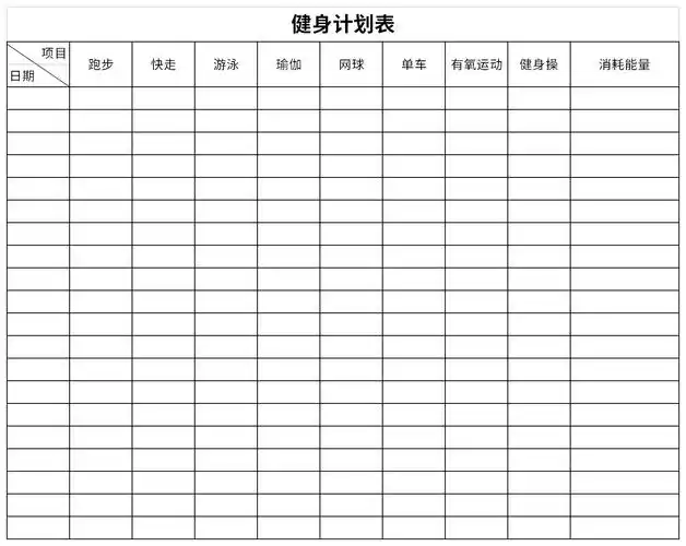 健身训练计划表表格excel格式下载-华军软件园
