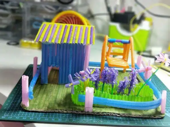 吸管创意手工:小庭院