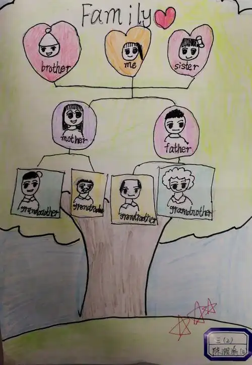 三年级英语family tree三等奖作品