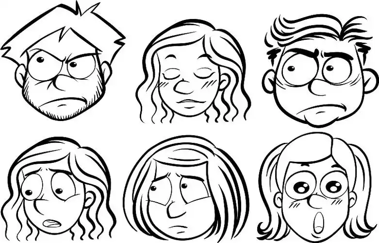 六个表情不同的人图片