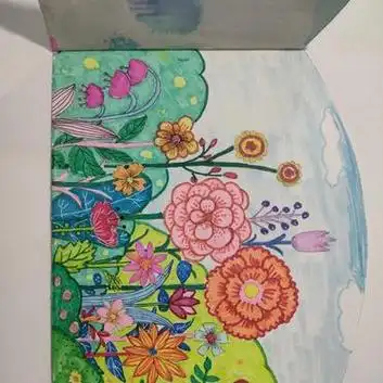 6-8岁创意儿童画《我的花园