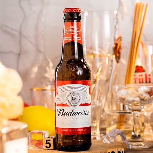 budweiser百威瓶装啤酒美式拉格经典醇正330ml6瓶装啤酒