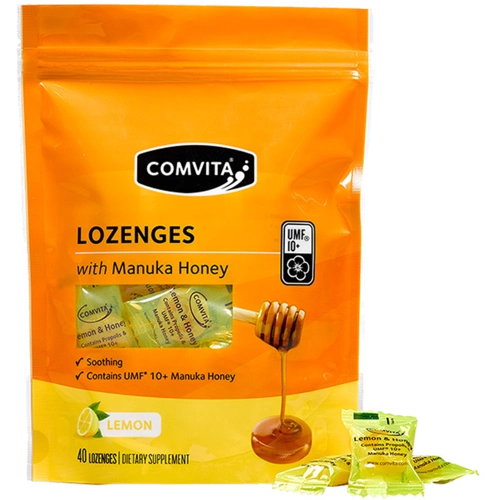 屈臣氏康维他麦卢卡蜂蜜硬糖柠檬味40粒润喉糖果新西兰进口