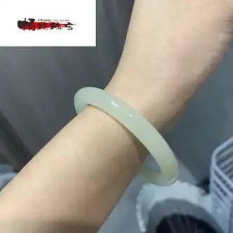 岩玉圆条手镯叮当镯汉服配饰玉镯女镯子生日新年礼物 白56【图片 价格