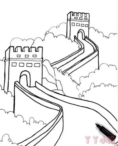 画长城简笔画画法长城怎么画简单又好看素描长城简笔画简笔画11张画