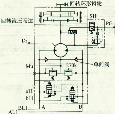 沃尔沃挖掘机液压油路示意图