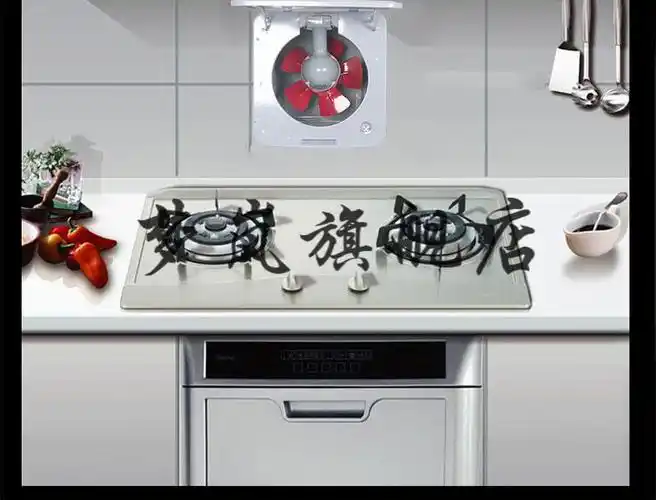 wand时尚家装10寸拆洗式全金属厨房无烟灶台换气扇抽油烟排风扇窗式