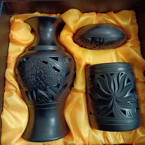 山东龙山黑陶非遗手工高档艺品济南特色文创礼品家居饰品中式摆件