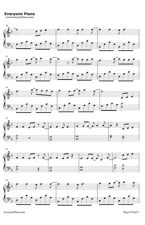 阳光宅男钢琴谱_周杰伦