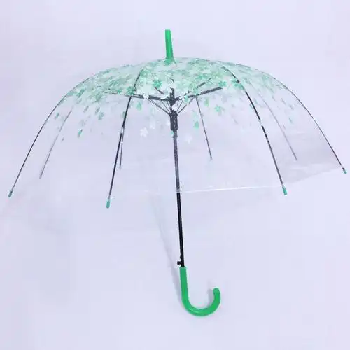 唯美创意樱花透明雨伞长柄动漫雨伞阿波罗拱形公主伞一件代发批发