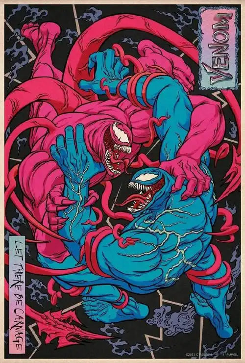 漫威毒液2要来啦新艺术海报风格效果太炸裂了