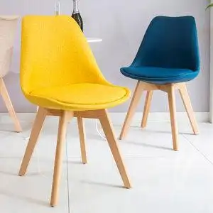 餐椅家用现代简约欧式布艺凳休闲椅子餐厅桌椅单人靠背椅简易椅子