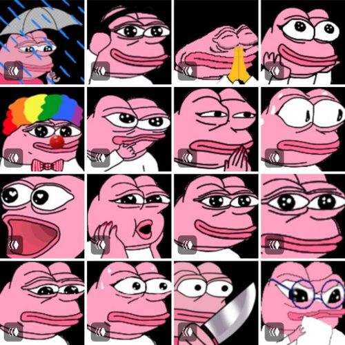 粉色悲伤蛙表情微信动态表情包 40个