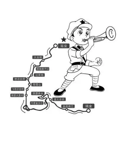 长征路的简笔画小学生获奖的简笔画小红军纪念红军长征儿童简笔画关于