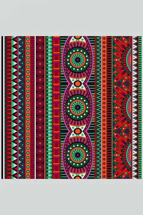 精品民族风欧式复古花纹图案矢量素材