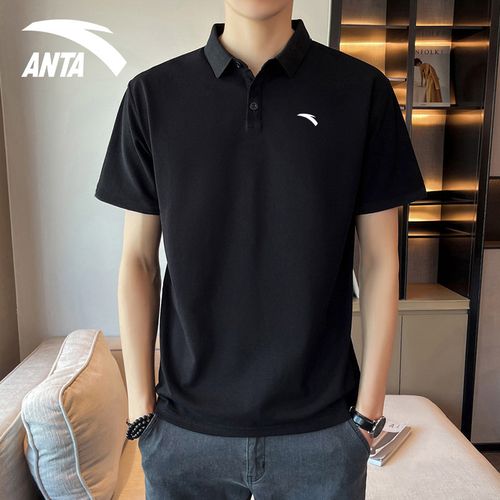 安踏polo衫男短袖t恤夏季新款翻领运动速干冰丝休闲透气潮流纯白t
