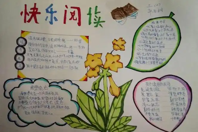 用a4纸做读书使我快乐的手抄报快乐的手抄报