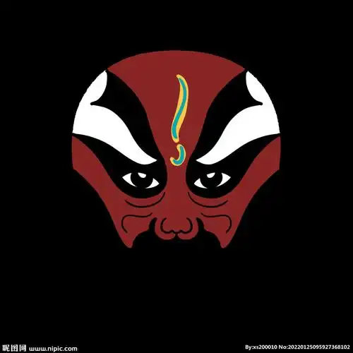 包拯脸谱京剧插画