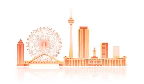 天津金融建筑城市矢量图