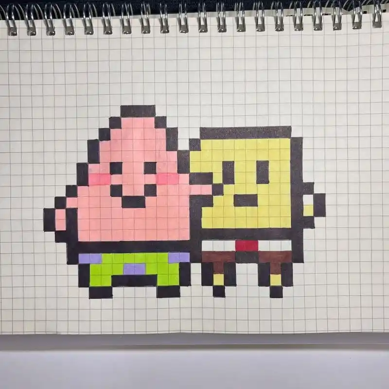 115664156651566像素画 海绵宝宝派大星.