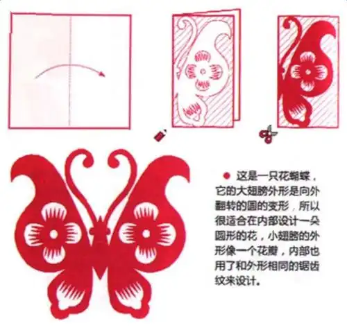 手工蝴蝶春节窗花剪纸图片教程详解