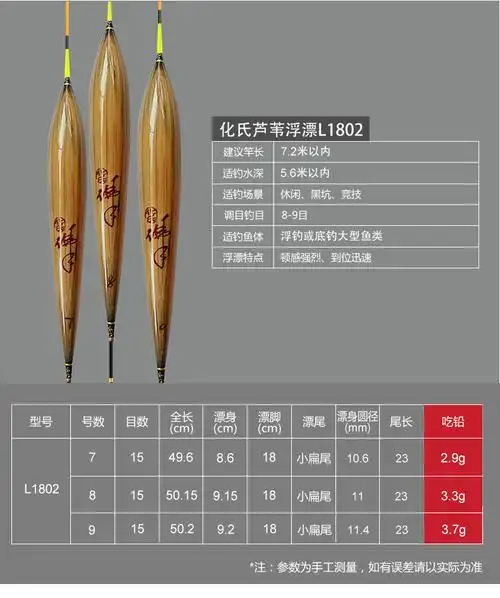 化氏佛手新品立式浮漂黑坑竞技芦苇鱼漂混养抗风浪鲫鱼鲤鱼高灵敏