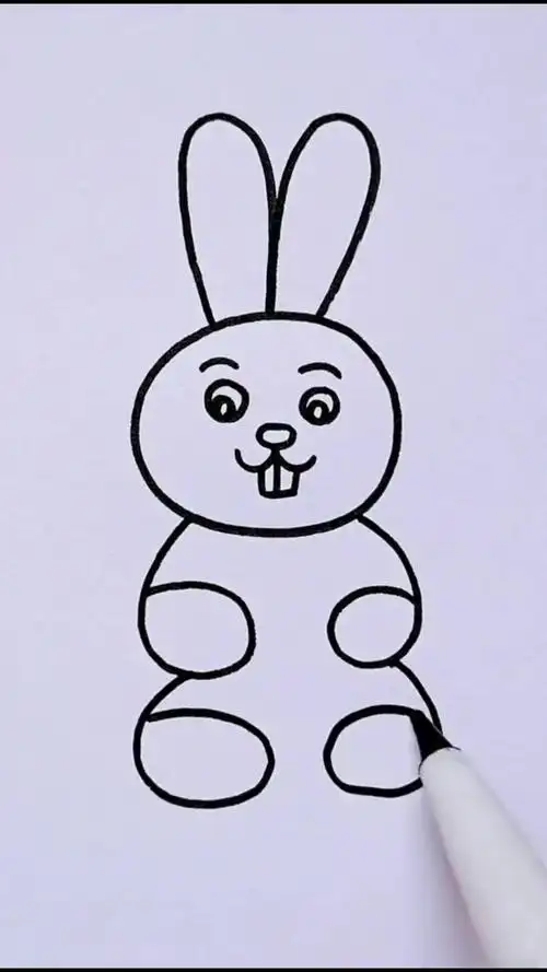 幼儿园简笔画~小白兔 简笔画 可爱简笔画 画画 灵魂画手 想画就画 乱