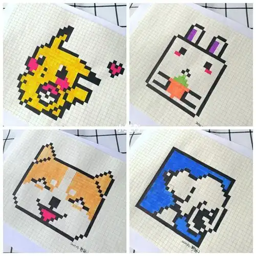 美少女战士 79爱野美奈子简笔画插画简笔画《格子鲸鱼》可爱的方格纸