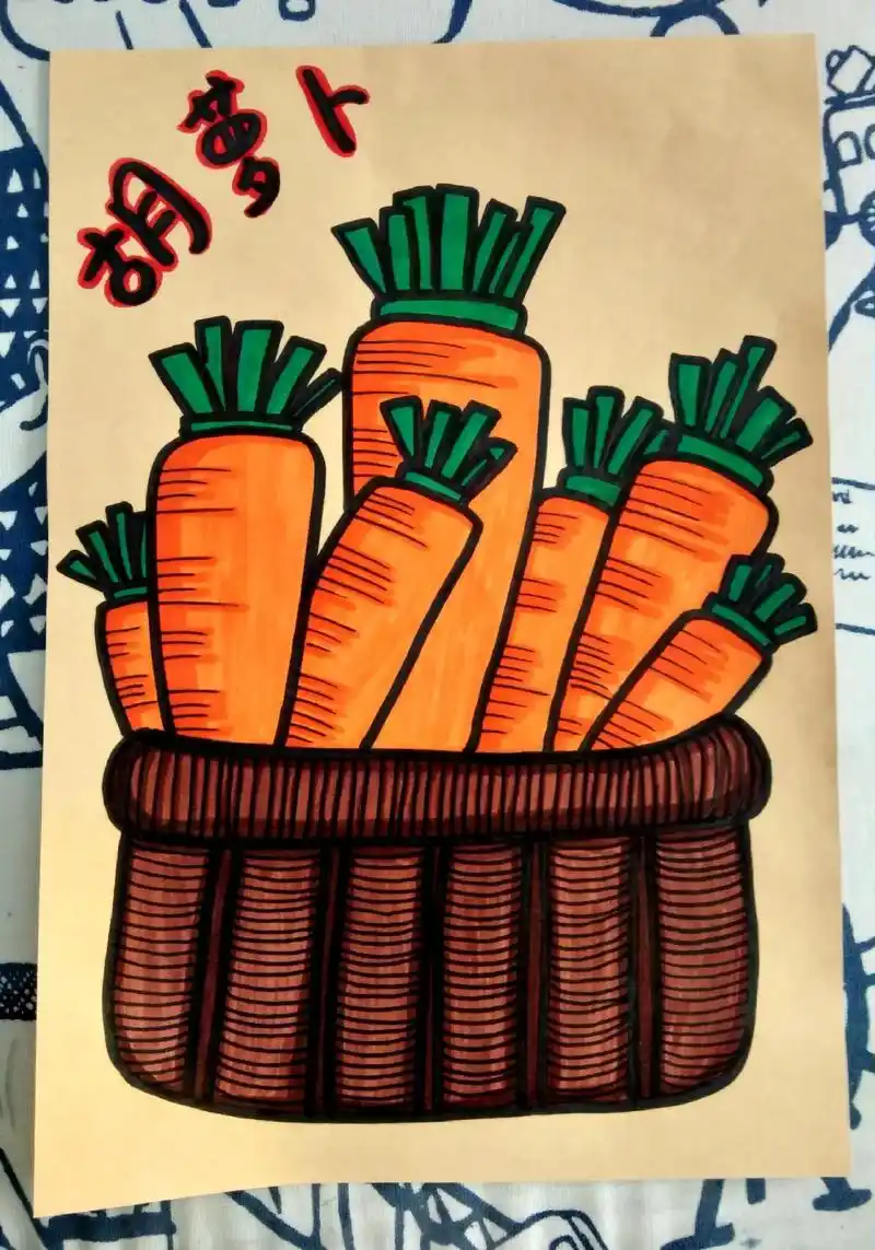 彩笔胡萝卜#儿童画 #简笔画 #少儿美术 #创意美术 #马克 - 抖音