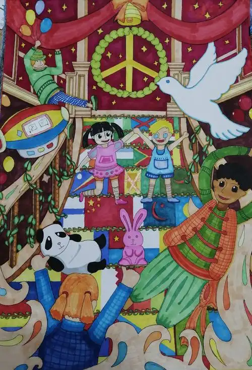 2019全国少年儿童世界和平海报作品征集活动 第十四(吉林)展区获奖