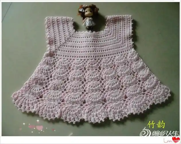 从上往下钩云棉钩针宝宝公主裙