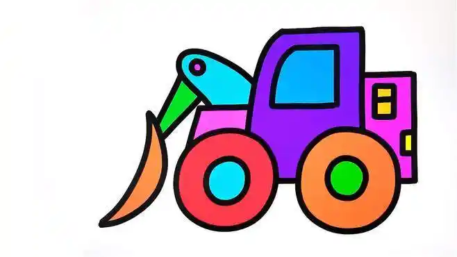 1000个简笔画挑战推土机,简单又好学的儿童简笔画,一起画起来吧