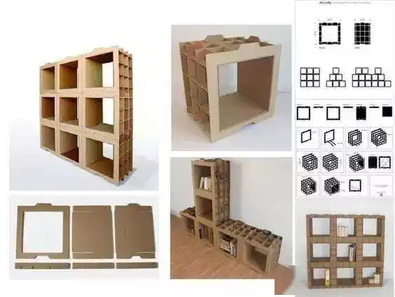 只用瓦楞纸就可以做出一件件家具简直酷爆了