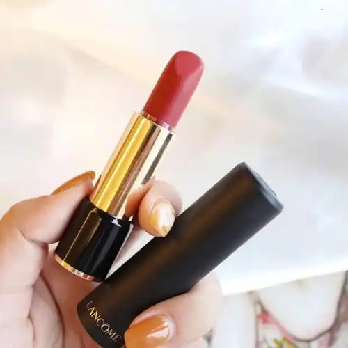 lancome兰蔻196金管雾面哑光丝绒宝石切面口红女箐纯滋润唇膏