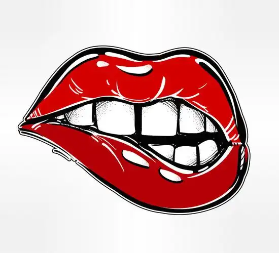 矢量吃樱桃的性感嘴唇