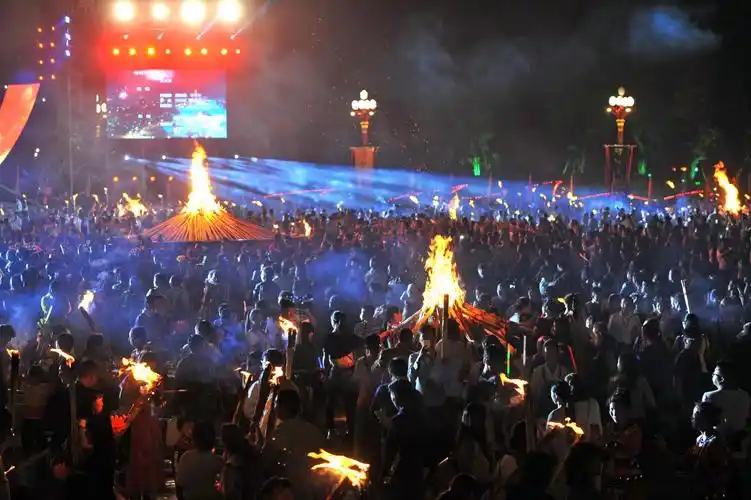 楚雄州州长杨斌等领导,以及参加七彩云南2017民族赛装文化节,第九届